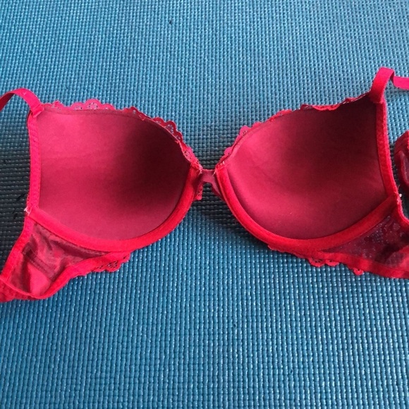 La Senza Obsession Dark Red Scalloped Lace Underwire Bra 34B - Picture 8 of 11